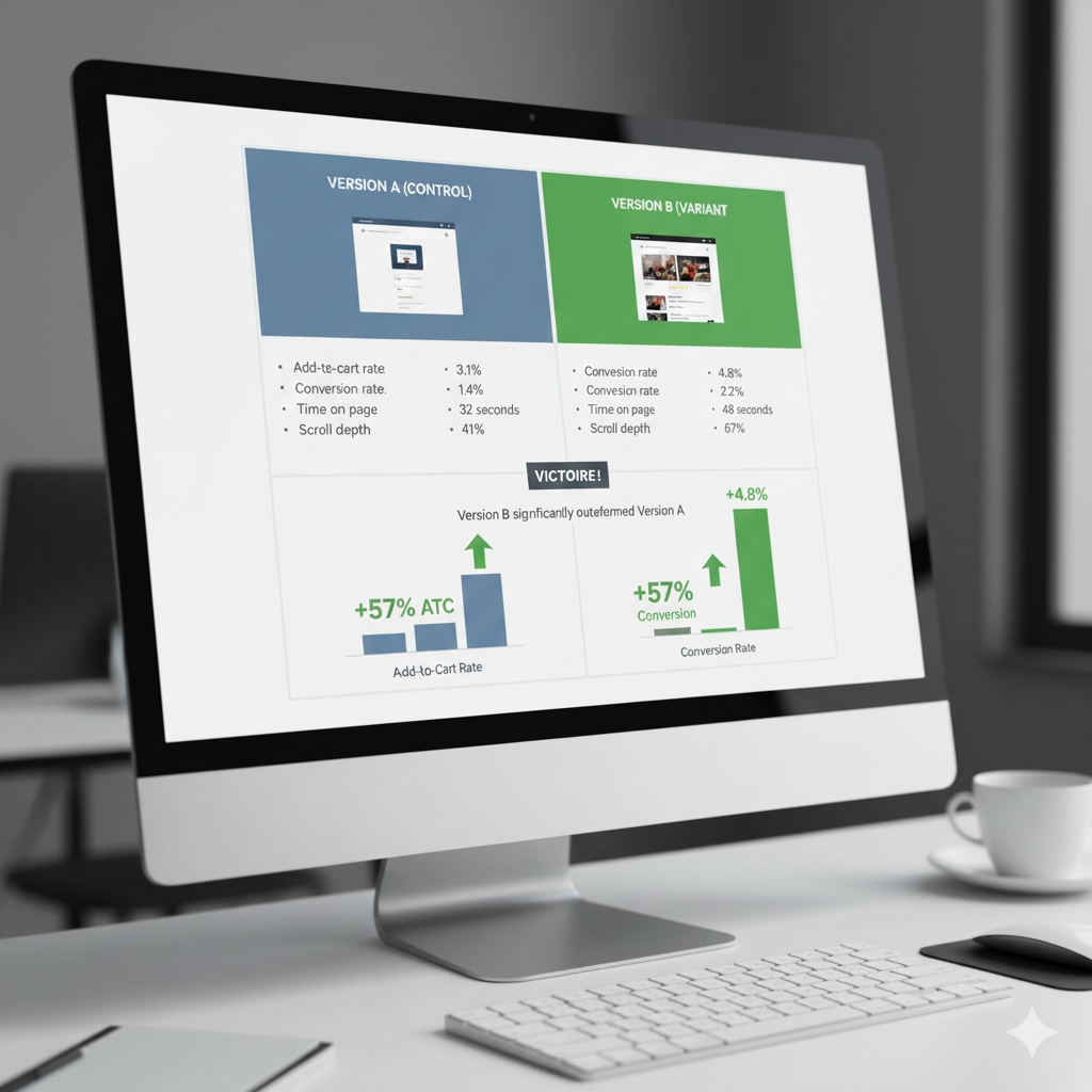 Results of the AB test - A/B testing in e-commerce 