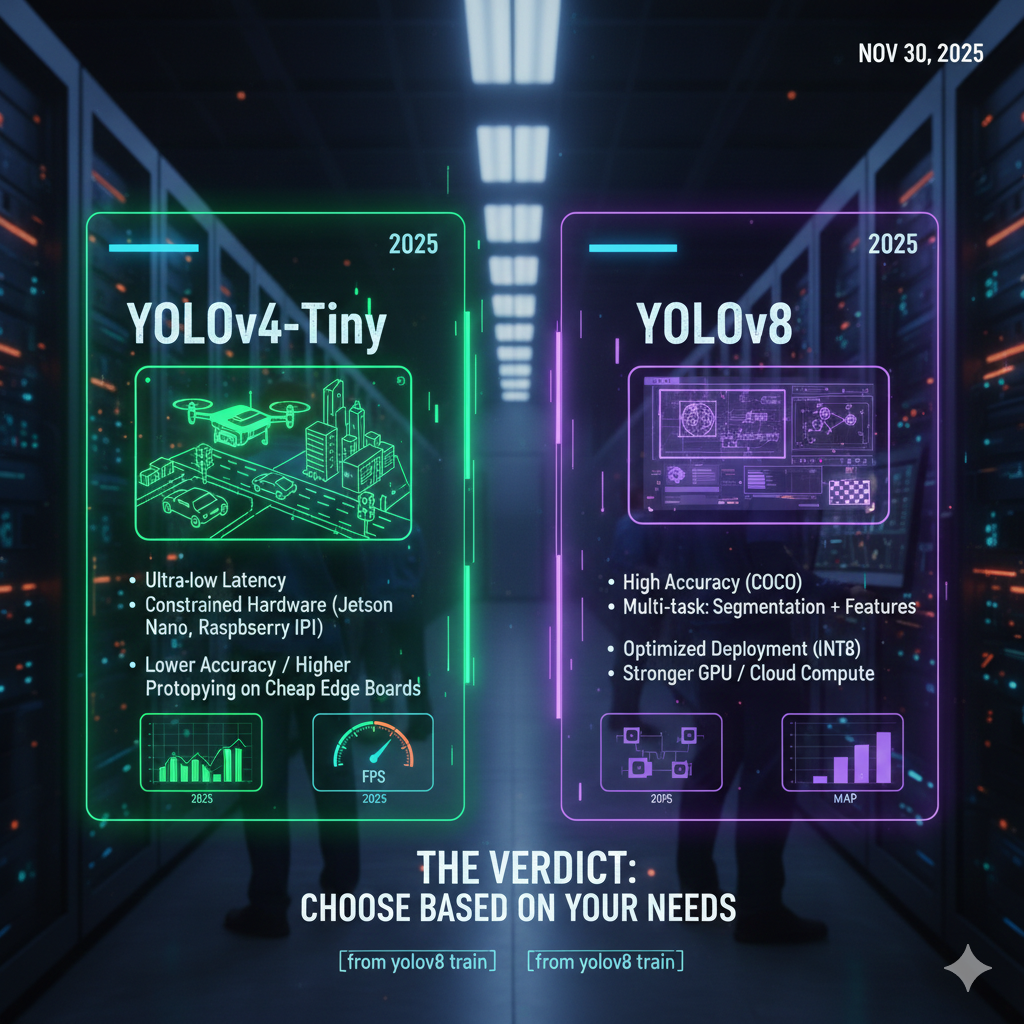 Accuracy & Speed trade-off - when each wins - YOLOv4-Tiny vs YOLOv8 