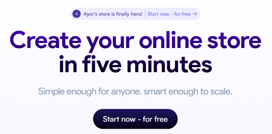 Create your online store in minutes - start now and scale